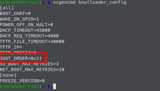 Configuración de BOOT_ORDER sin arranque por USB
